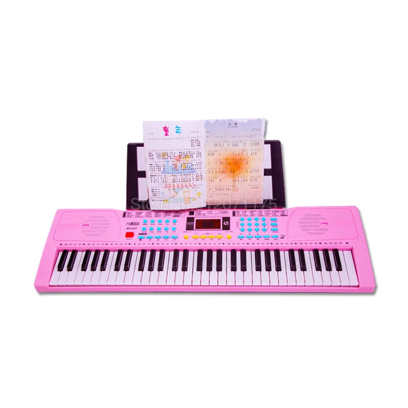 

61 Keys Electronic Music Piano Multi-function Led Display Toy Early Educational Instrument For Kids Black And White M Mbat