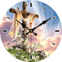 serenity prayer wall clock inspirational religious gift sunshine cross flower round clock farmhouse vintage church wall art