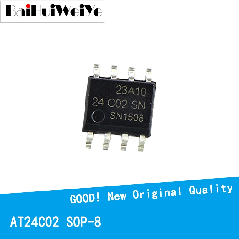 10 шт./лот AT24C02 AT24C02BN-SH-T AT24C02N SOP8, операционный SOP-8 SMD, новый оригинальный IC усилитель, чипсет хорошего качества