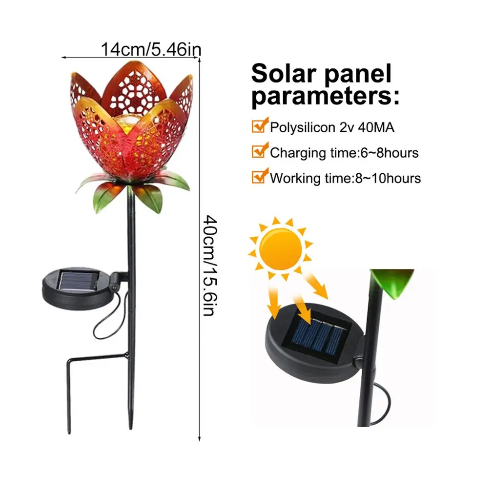 

Solar Hollow Wrought Iron Flower Projection Lamp Landscape Light Flower Light Home Waterproof Solar Lawn Lamp