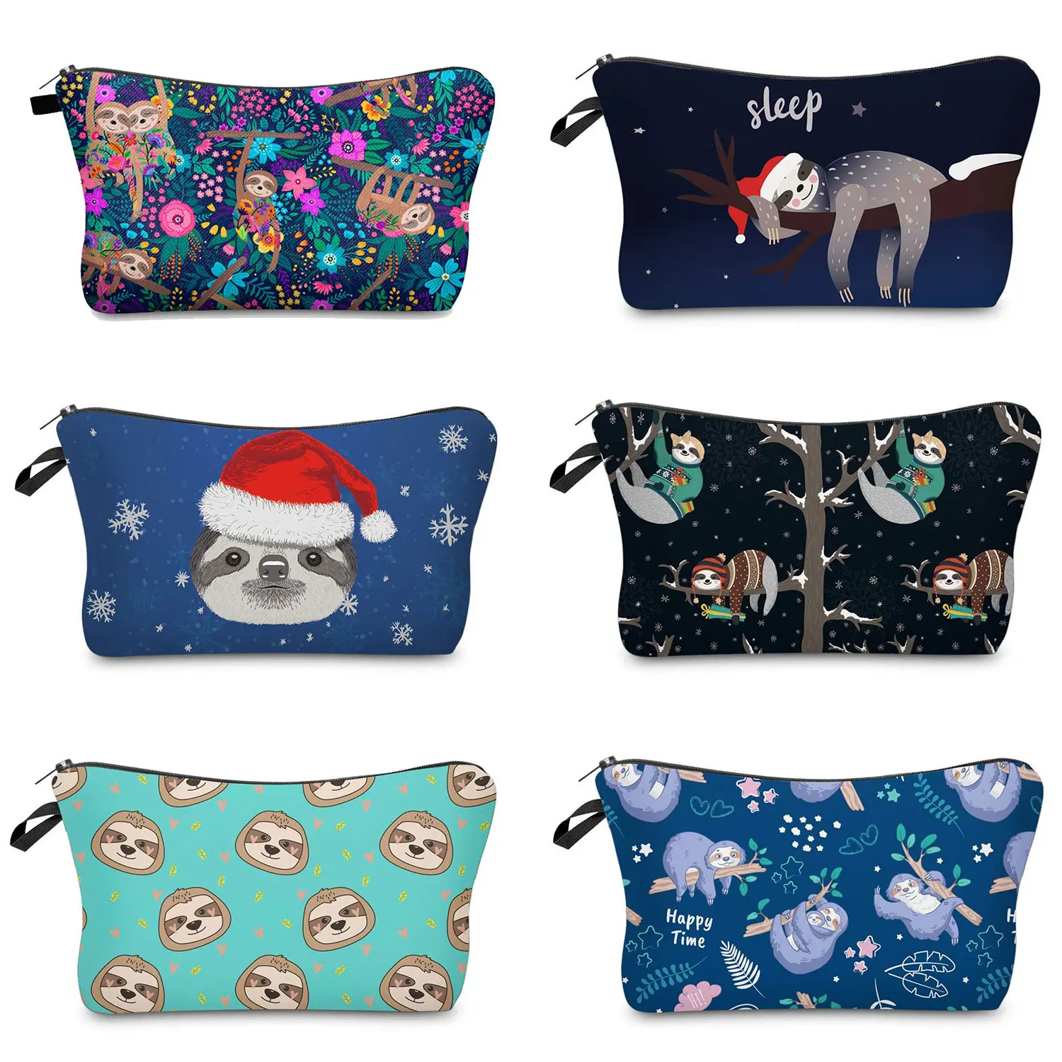 

Lovely Printed Sloth Cosmetics Organizer Bag High Quality Women's Makeup Bag Custom Made Storage Bags for Women Fashion Gift Bag