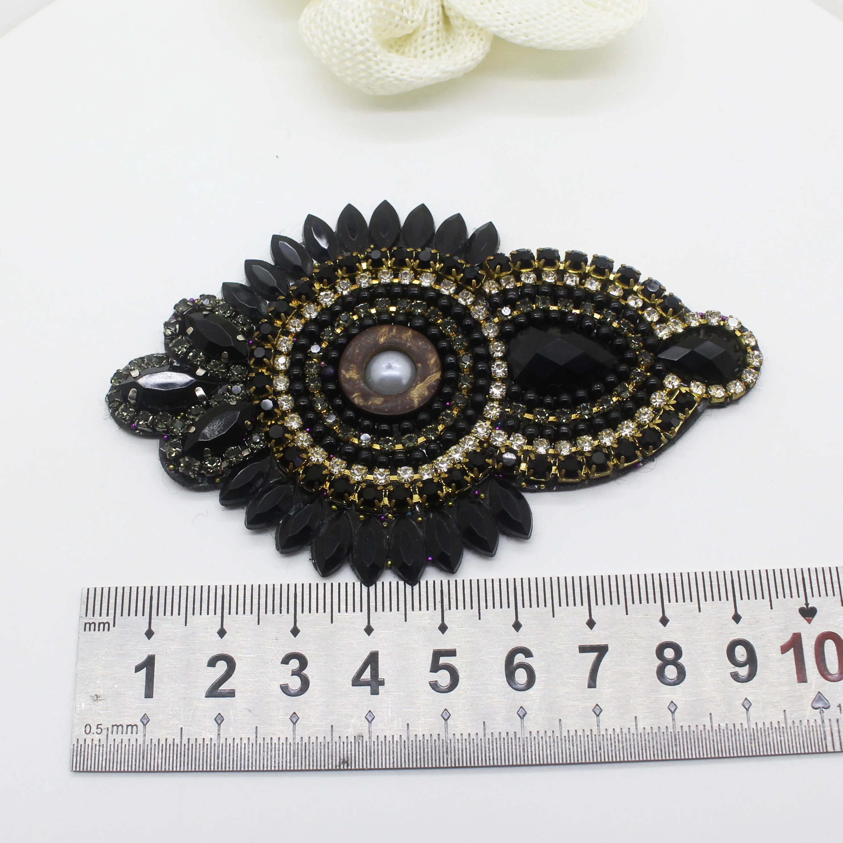 2 шт. 98x60мм модные черные стразы акриловая аппликация сделай сам украшение патчи