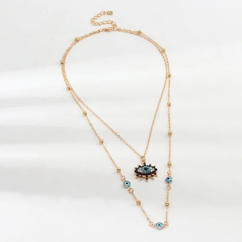 Vintage Fashion Evil Eye Necklace Pendant Clavicle Chain Statement Long Women Accessory Collares De Moda Bijoux Femme |