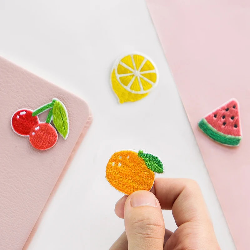 Любовник букв вышитые Наклейки фрукты вечерние 2 серии DIY Одежда Противоударная сумка руководство декоративная тканевая наклейка s