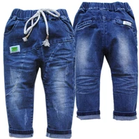 4061 navy blue kids baby jeans baby boys jeans elastic waist soft denim pants baby trousers
