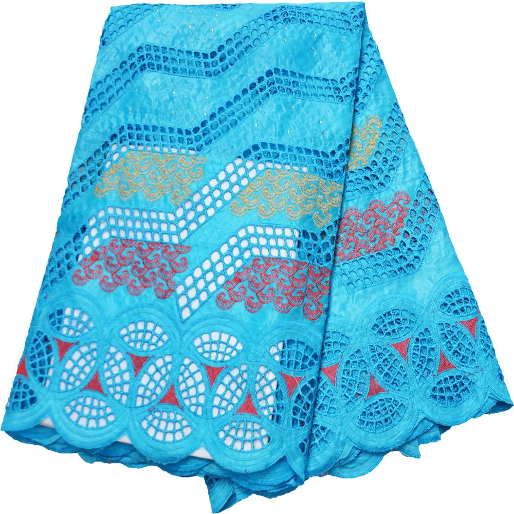 

White Coton African Bazin Riche Fabric Embroidery 2020 high quality cutting out Lace For Dress African Women Dress Fabric BL384
