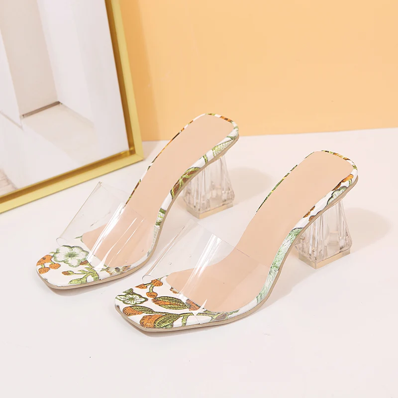 

High Quality New Women Sandals PVC Crystal Heel Transparent Women Sexy Clear High Heels Summer Sandals Pumps Shoe Size 35~43