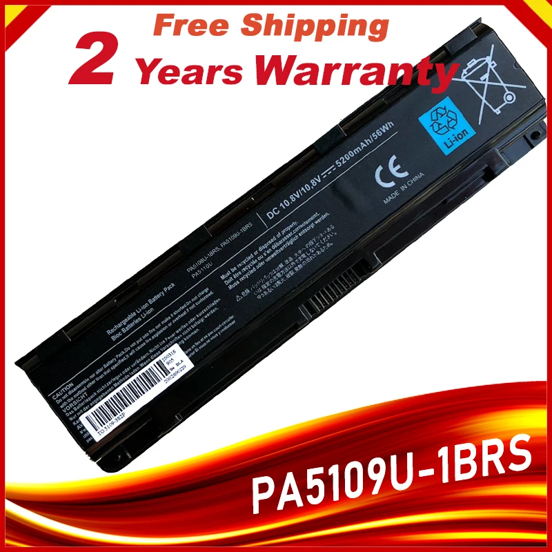 6Cells for Toshiba Laptop battery PA5109 PA5108U-1BRS PA5109U-1BRS C40 C45 C50 C50D C50T C55DT C70 C70S C75 C75D C75DT S70T-B - купить по
