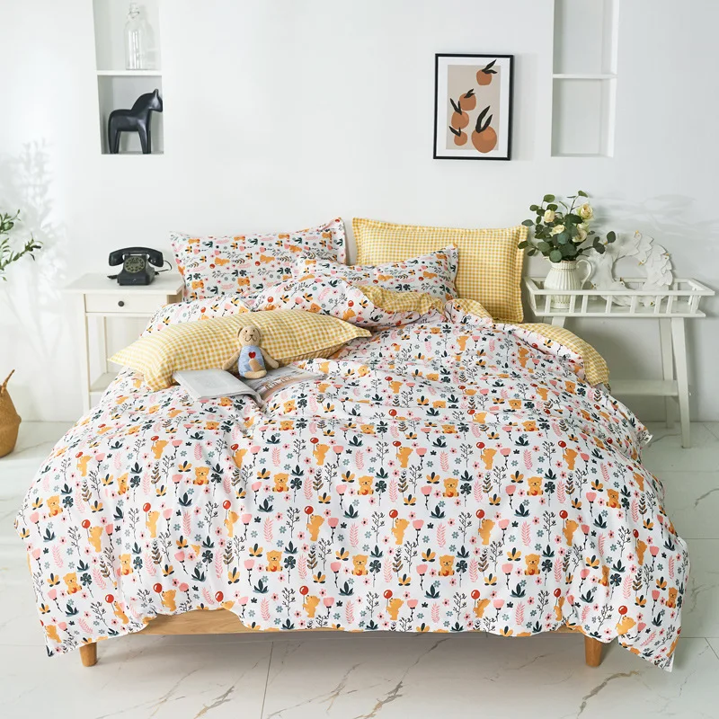 

Flowers Leopard Cartoon Printed Butterfly Bed Cover Set Kid Duvet Cover Adult Child Bed Sheets Pillowcases Comforter Bedding Set