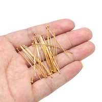 50pcslot stainless steel gold ball pins for beading diy making head findings