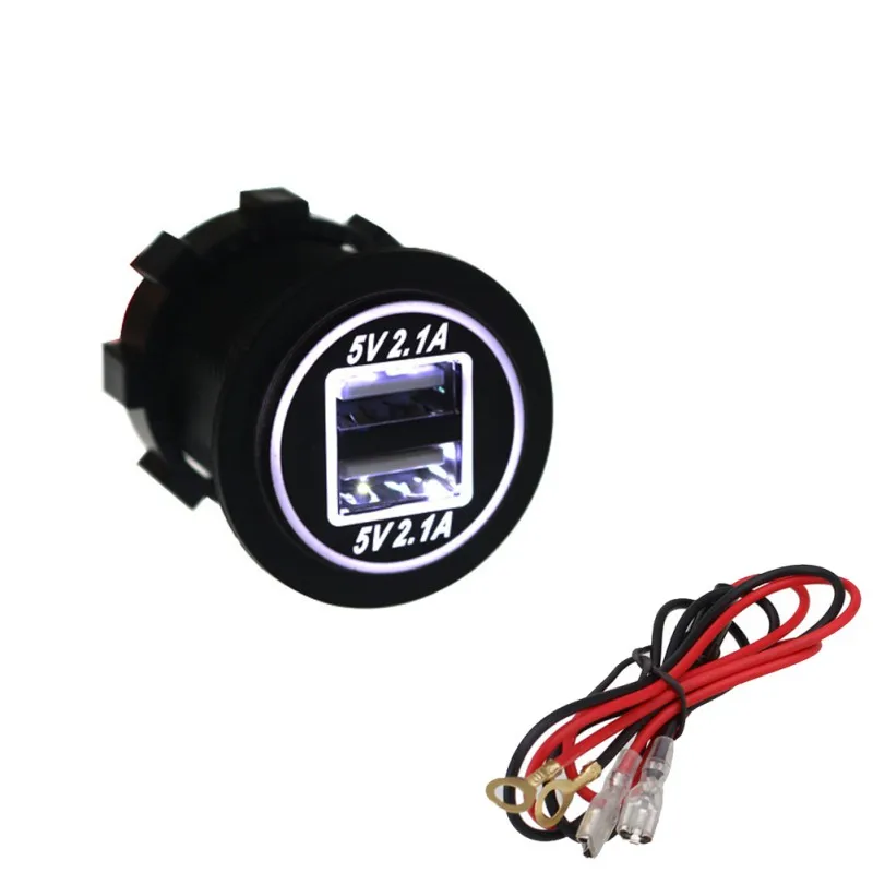 Автомобиль Мотоцикл RV лодка светильник двойное зарядное устройство USB 4 2 А|Кабели