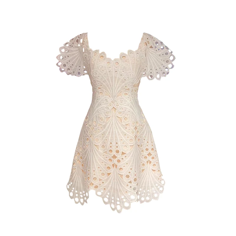 

Женское кружевное платье с вышивкой, подиумное дизайнерское платье с вырезами, вечернее платье с вышивкой, 2021