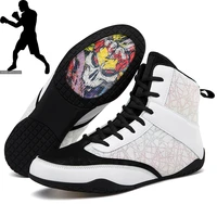 mens professional boxing wrestling shoes rubber outsole breathable fighting sports shoes lace up training fighting boots