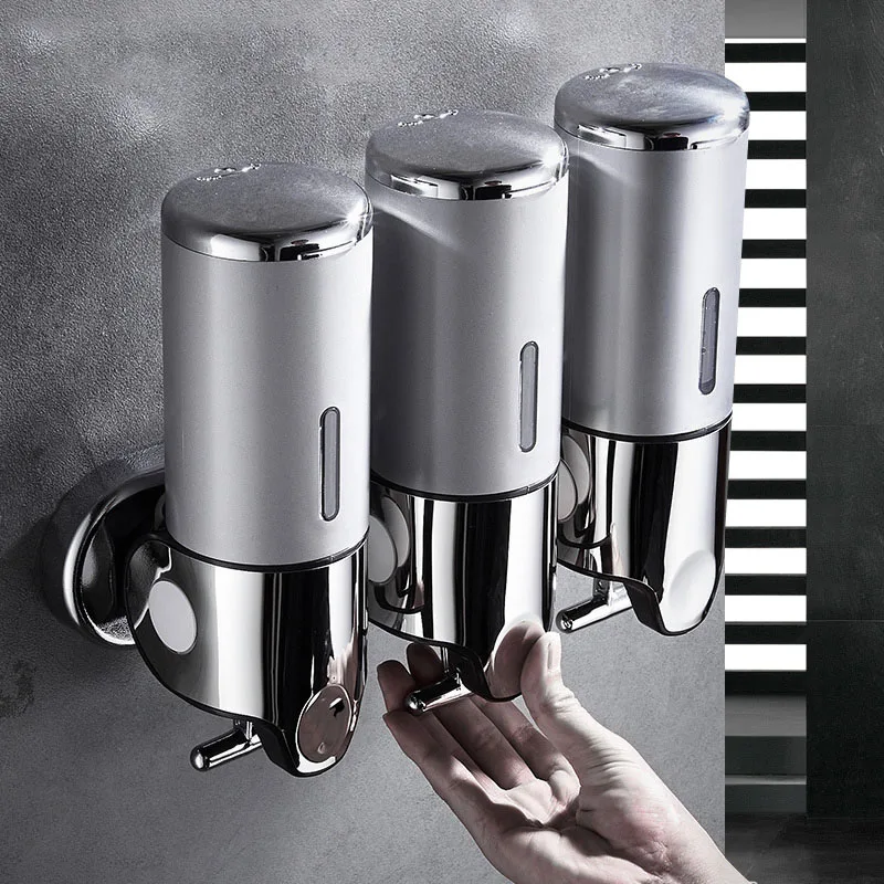 

Wall Mounted Shower Pump Shampoo Soap Conditioner Shower Gel Lotion Homes Hotels Push Button Soap Dispenser Bathroom Accessories
