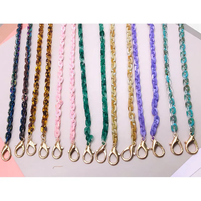 

2020 Chic Multi-color acrylic mask Chain accessories Fashion Women handmade mask hanging rope woven mask chain holder