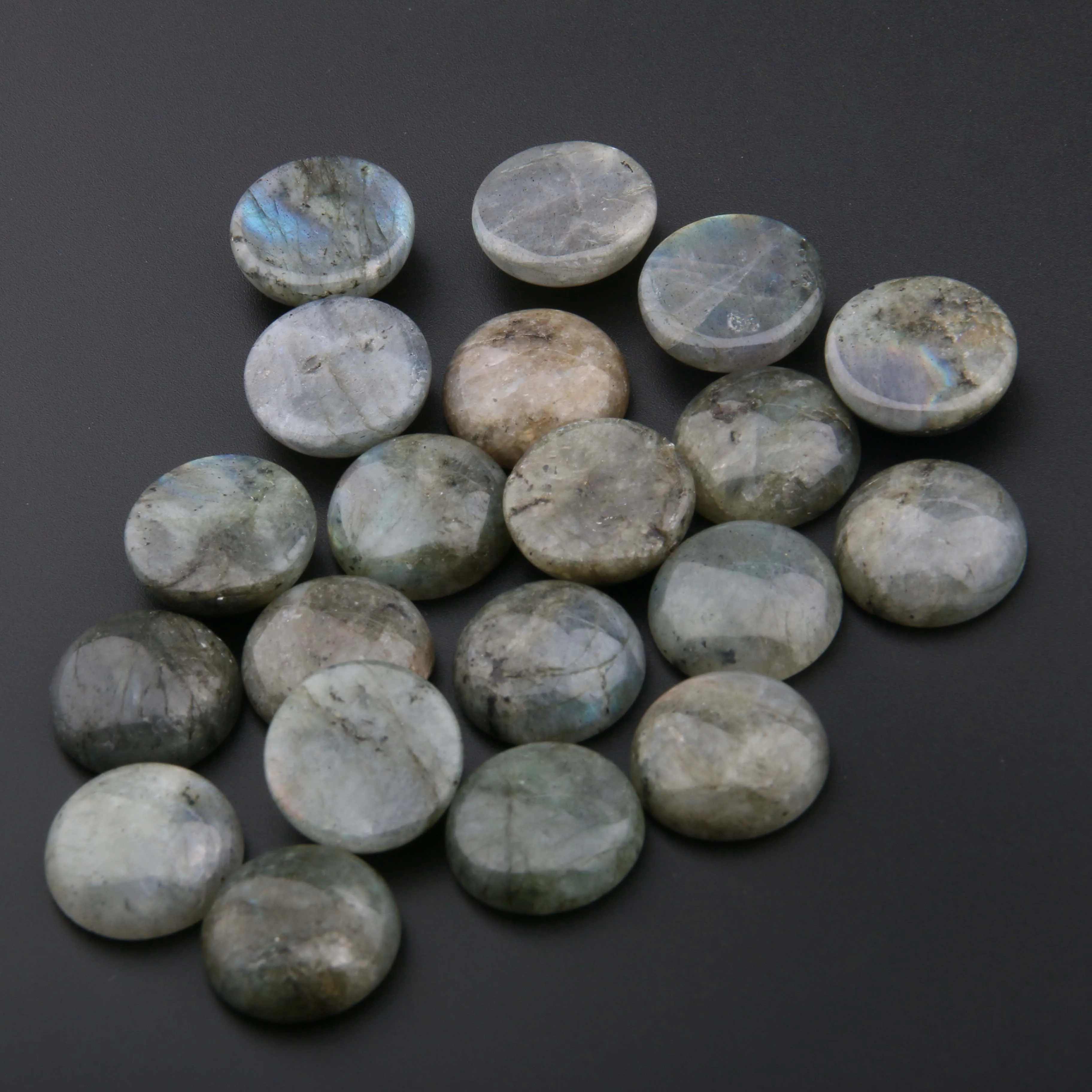 

10pcs Natural Stone Flash Labradorite Cabochon Beads Round Shape Loose Beads for Jewelry Making DIY Ring Earrings Accessories