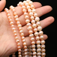 natural freshwater round rank a pink pearl beads for diy women bracelet necklace earring jewelry making accessories gift