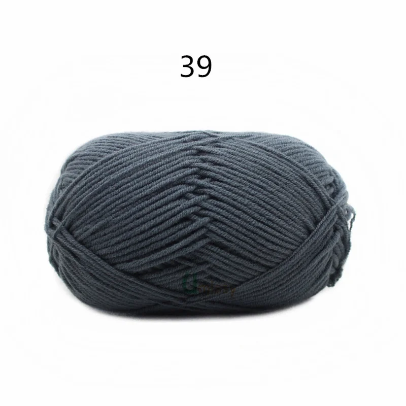 39 1pc 62 цвета хлопок Детская Пряжа молочного оттенка камвольная хлопок крючком нитки для ручного вязания шерсть линия окрашенная нить дешево - Цвет: 39 1pc