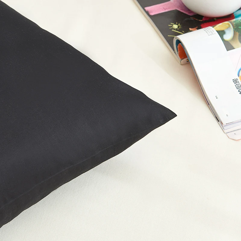 

100% Cotton Pillowcase Solid Color Pillow Case Bedding Black Pillow Cover Envelope Custom Pillow Case Cover 40x60 40x70 50x70