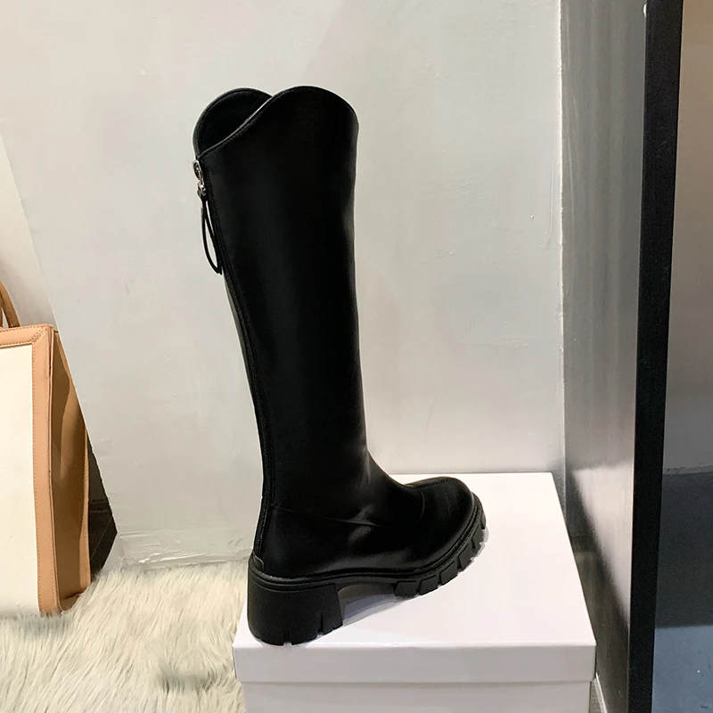 Shoes Women Boots Over Knee  Boots-Women Round Toe Over-the-Knee Low Mid Calf Autumn Rubber Ladies 2022 Cowboy Hoof Heels Cotton