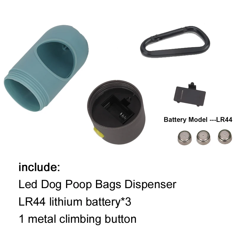 

Pet Dog Poop Bags Dispenser LED Light Waste Bag Dispenser Fits For Pet Leash Dog Set Supplies Cleaning Poop Bags Degradable