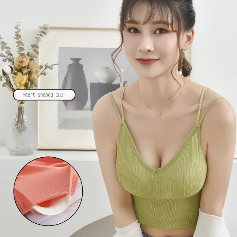 

Black Halter Top Bralette Womens Camisole Sport Underwear Tank Tops Femme Sexy Lingerie Tight Workout Tops Built In Bra Summer