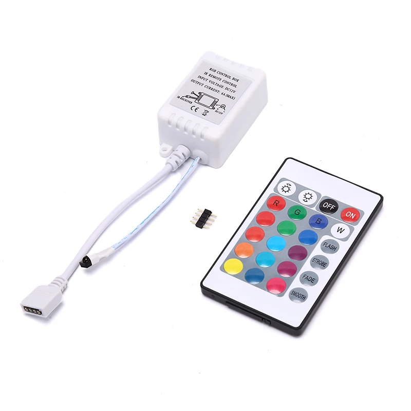 

1pcs LED RGB Controller 24 Key IR Remote DC12V Dimmer Control Box For LED Strip Light