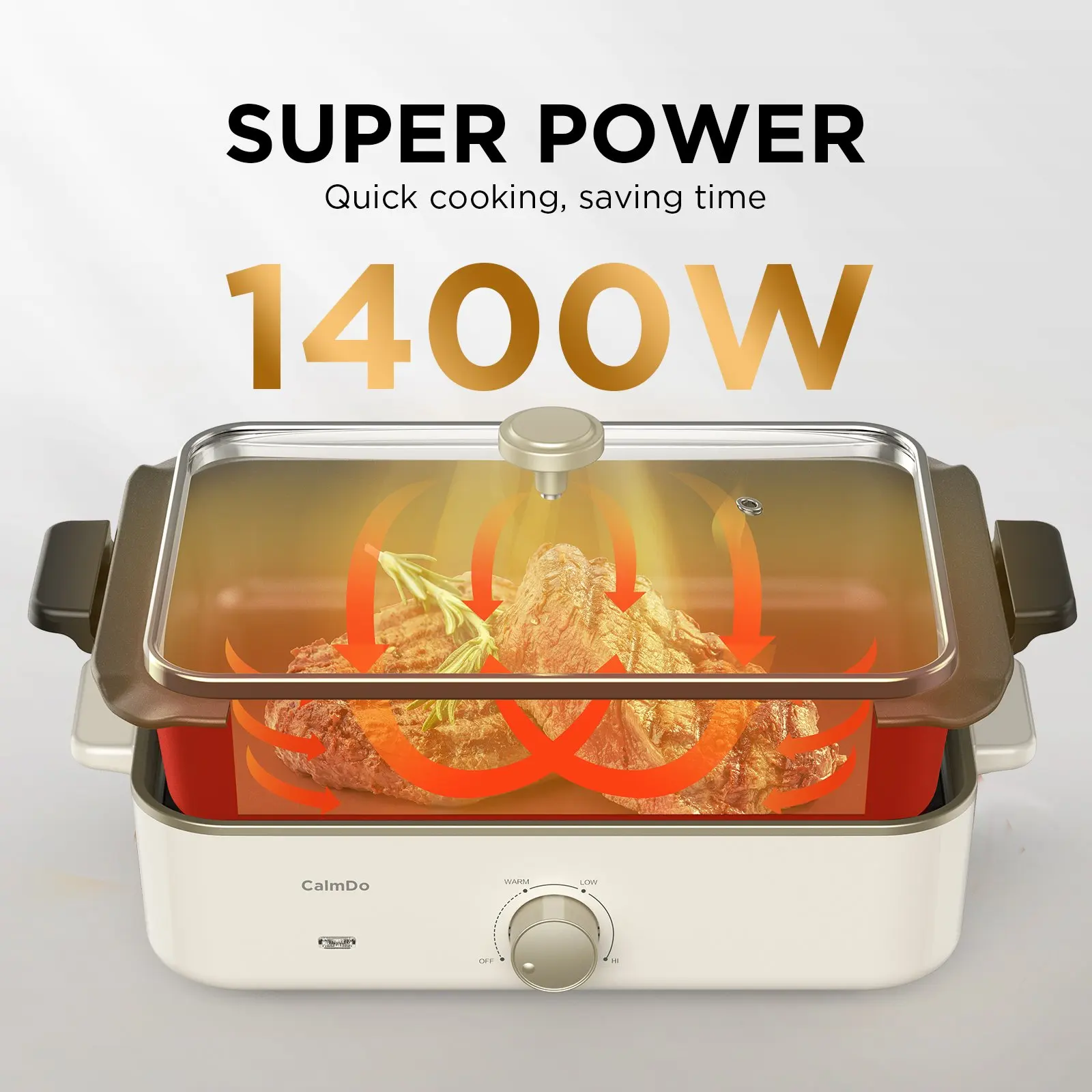 Домашняя многофункциональная кастрюля для приготовления пищи CalmDo 1400 Вт