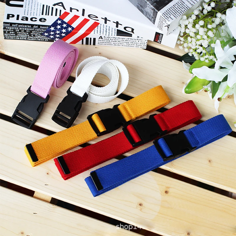 

Waist Support Adults Adjustable All-Match Belt Unisex Korean Style Canvas Belts Harajuku Buckle Solid Color Long Belts 116cm