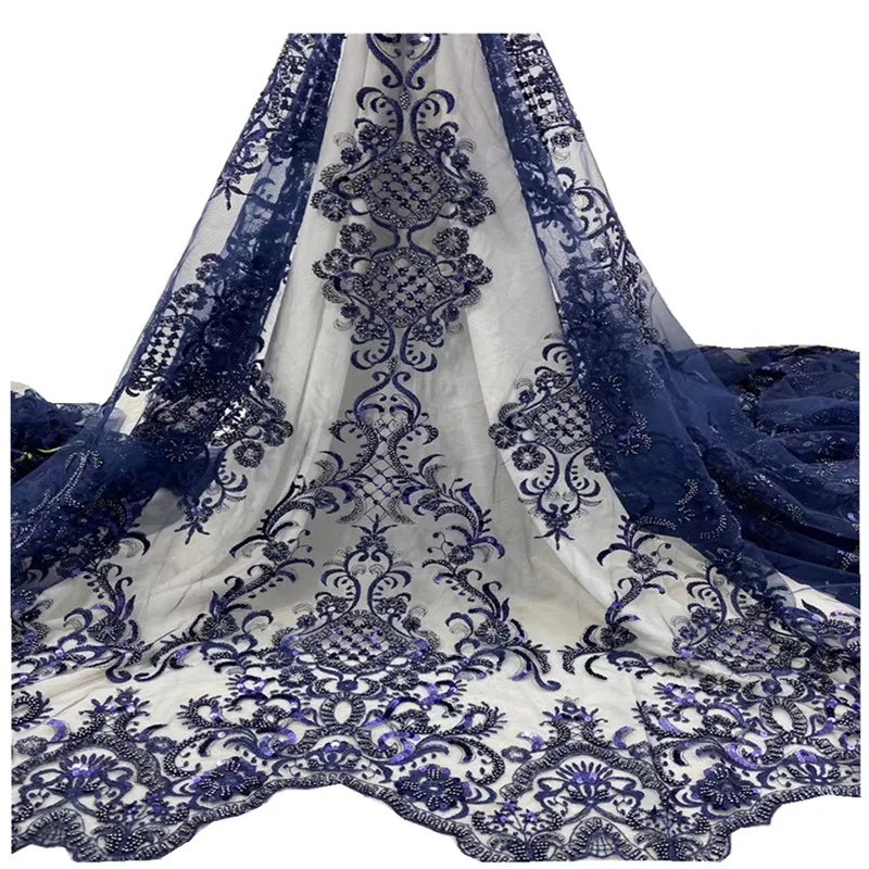 

Африканская кружевная ткань с блестками 2021 высокое качество сетчатый кружевной материал французский тюль кружева ткань для вечернего плат...