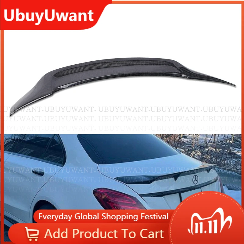 

For Mercedes Benz W205 2014-2020 V Style High Quality Carbon Fiber Rear Trunk Lip SPOILER Car Tail Wing Decoration