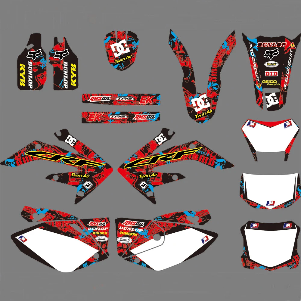 

0712 3M Motorcycle Decal Sticker Graphics Kits for HONDA CRF250X CRF 250X 2004-2010 2011 2012 2013 2014 2015 2016