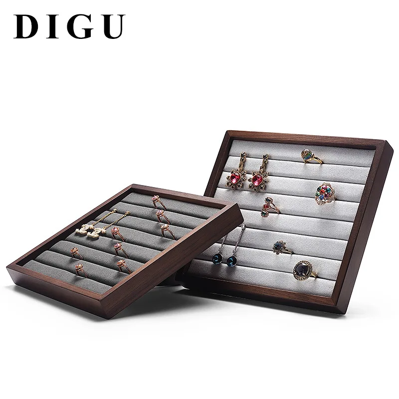 Ring display stand solid wood earrings earrings jewelry storage rack vertical and horizontal dual-use jewelry rack wholesale