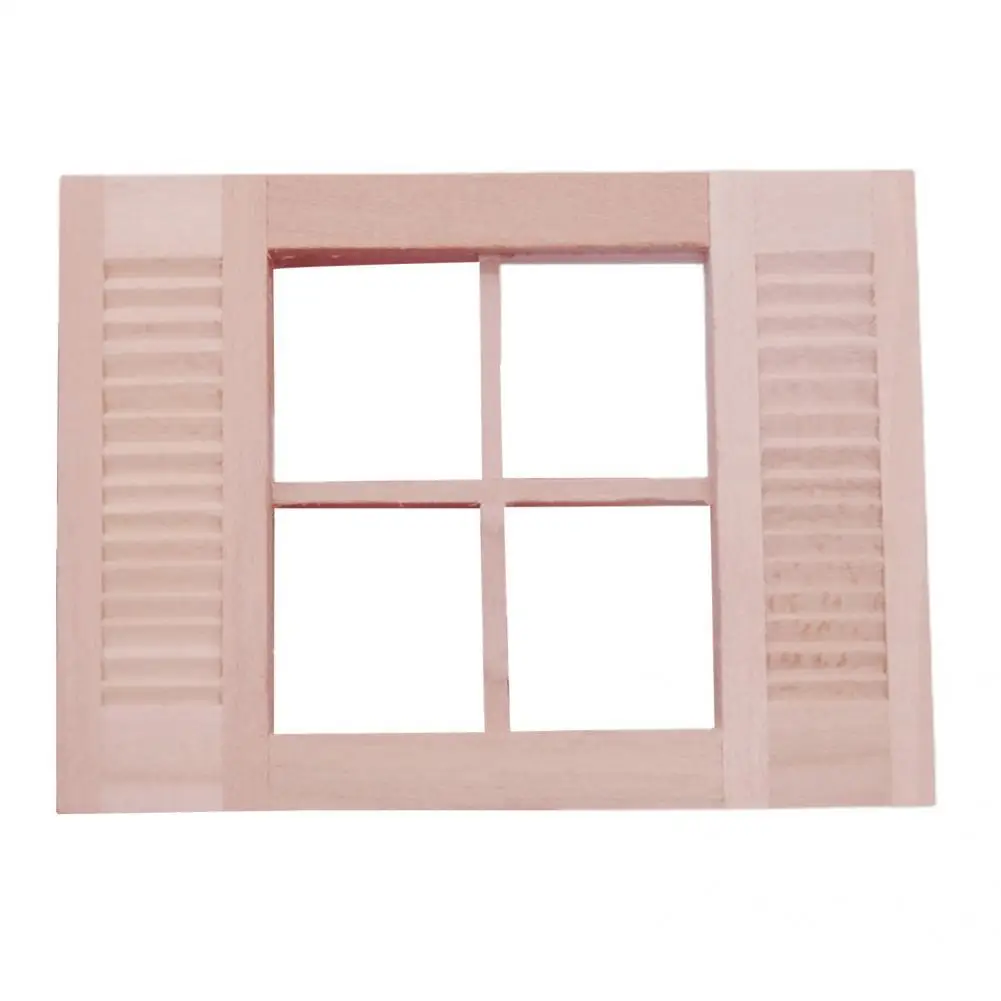 

Fashionable Dollhouse Miniature Mini 4-Grid Shutters Window Decorative Lightweight Shutters Window Model