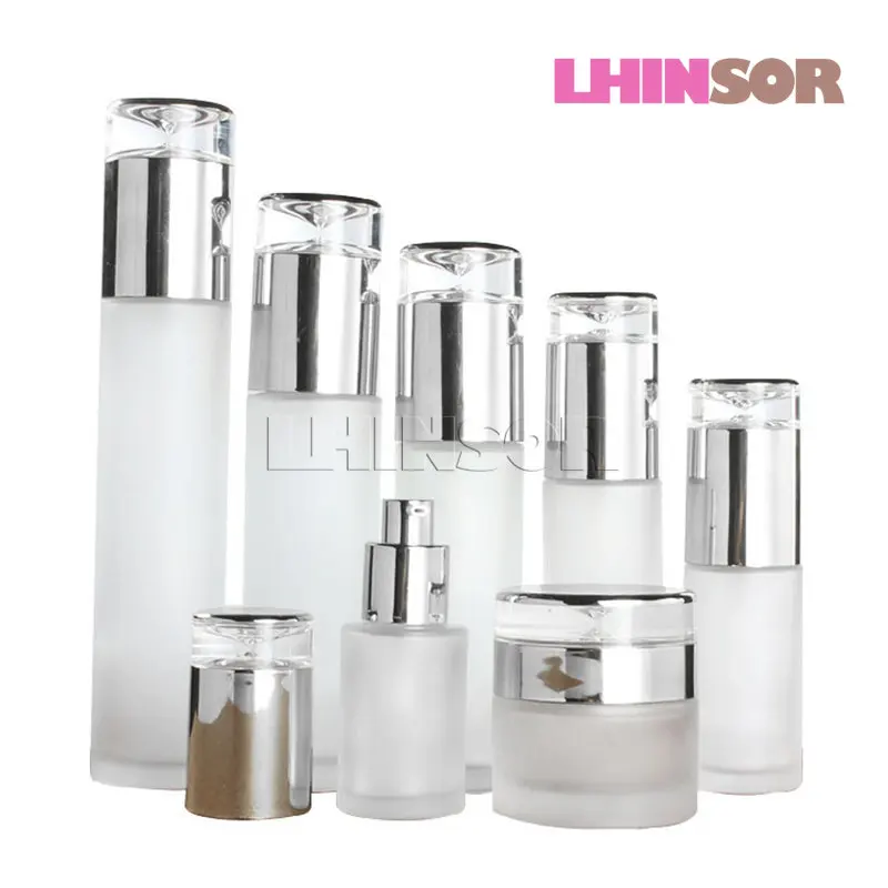 5 шт./лот матовые стеклянные флаконы с распылителем для лосьона тонер насосом