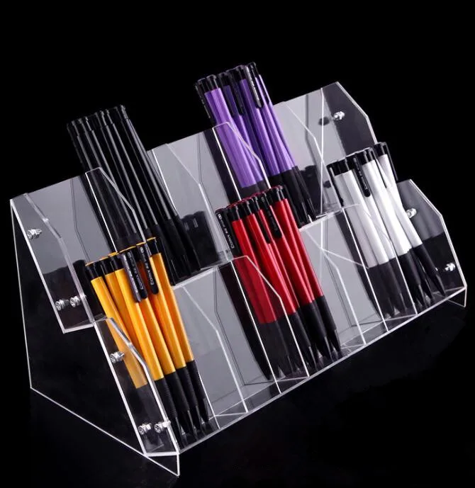 

New Clear acrylic Eyebrow Pencil Pen Holder Eyeliner Makup Brush Storage box phone cosmetics Display Stand Shelf free shipping