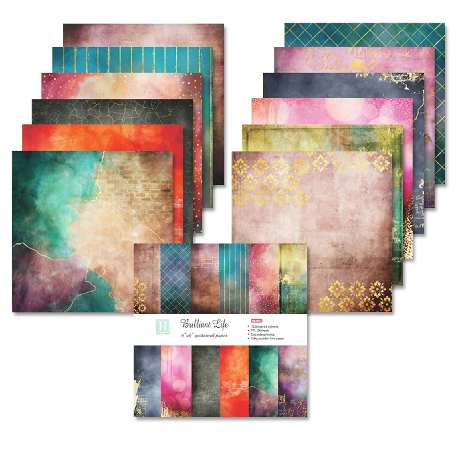 

24 Sheets 6 Inch Scrapbooking Pads Paper Origami Art Background Paper Card Making DIY Scrapbook Paper Craft