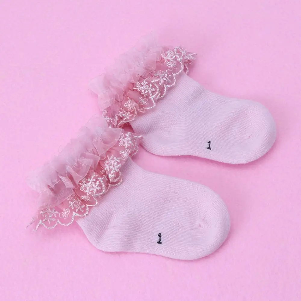 

Newborn Baby Cotton Socks Lace Princess Combed Socks for Girls Infant Babe Socks