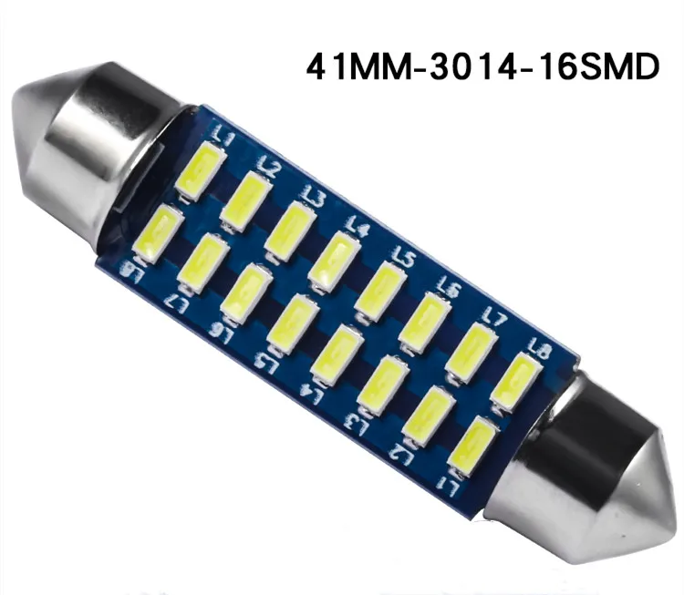 Новая светодиодная автомобисветильник лампа с двойным наконечником 3014 16SMD
