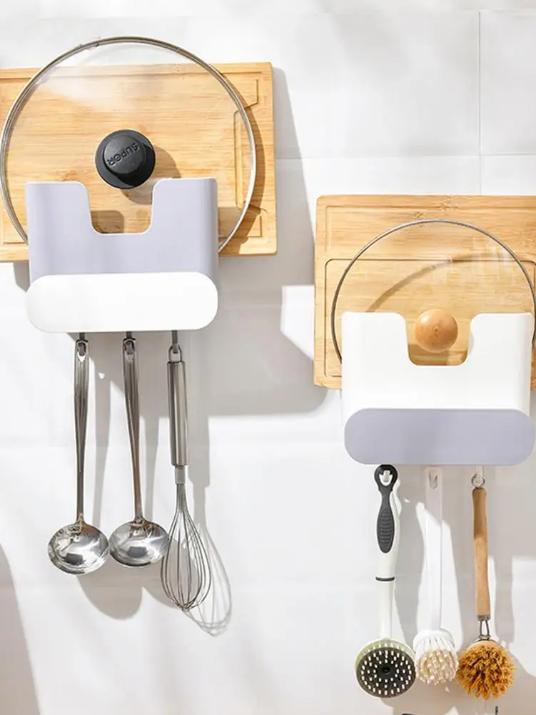

Multifunctional Kitchen Pot Lid Rack Stainless Steel Spoon Plate Holder Shelf Cooking Rack Pan Cover Stand Accessories Organizer