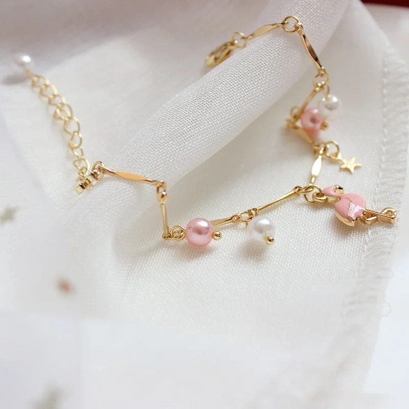 

Cute Bird Pearl Bangles For Women Fashion Jewelry Sweet Romantic Simple Bracelet Trendy Japan and Korea