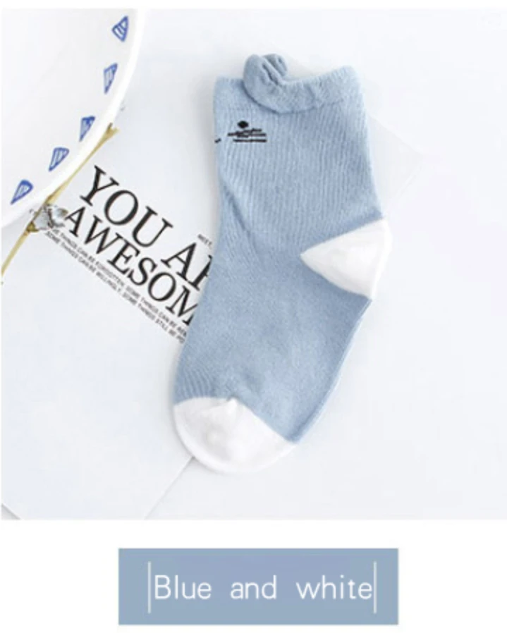 Blue and white Носки для новорожденных девочек и мальчиков милые хлопковые дышащие впитывающие пот носки унисекс на весну и лето мягкие носки для носки - Цвет: Blue and white