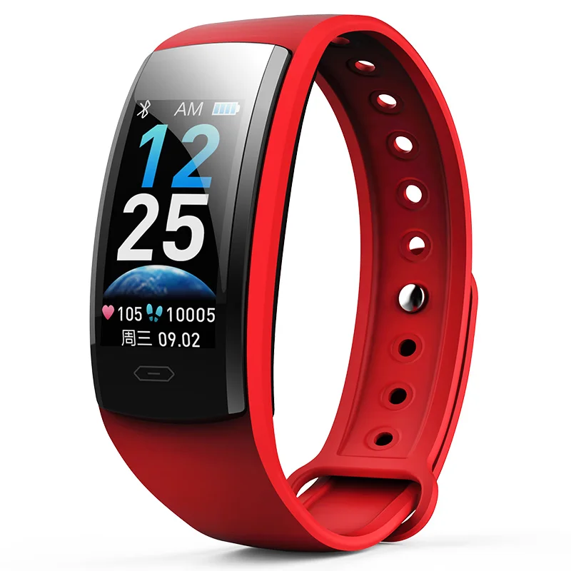 Smart band Red QS90 плюс умный Браслет для измерения артериального давления монитор сердечного ритма Монитор кислорода в крови IP67 фитнес-трекер для Android IOS - Цвет: Smart band Red