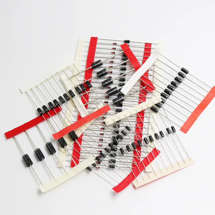 1N4148 1N4007 1N5819 1N5399 1N5408 1N5822 FR107 FR207,8values=100pcs,Electronic Components Package,Diode Assorted Kit