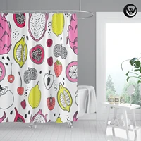 washable shower curtain printed colorful cartoon fruit mildew resistant bathroom bathtub curtain funny