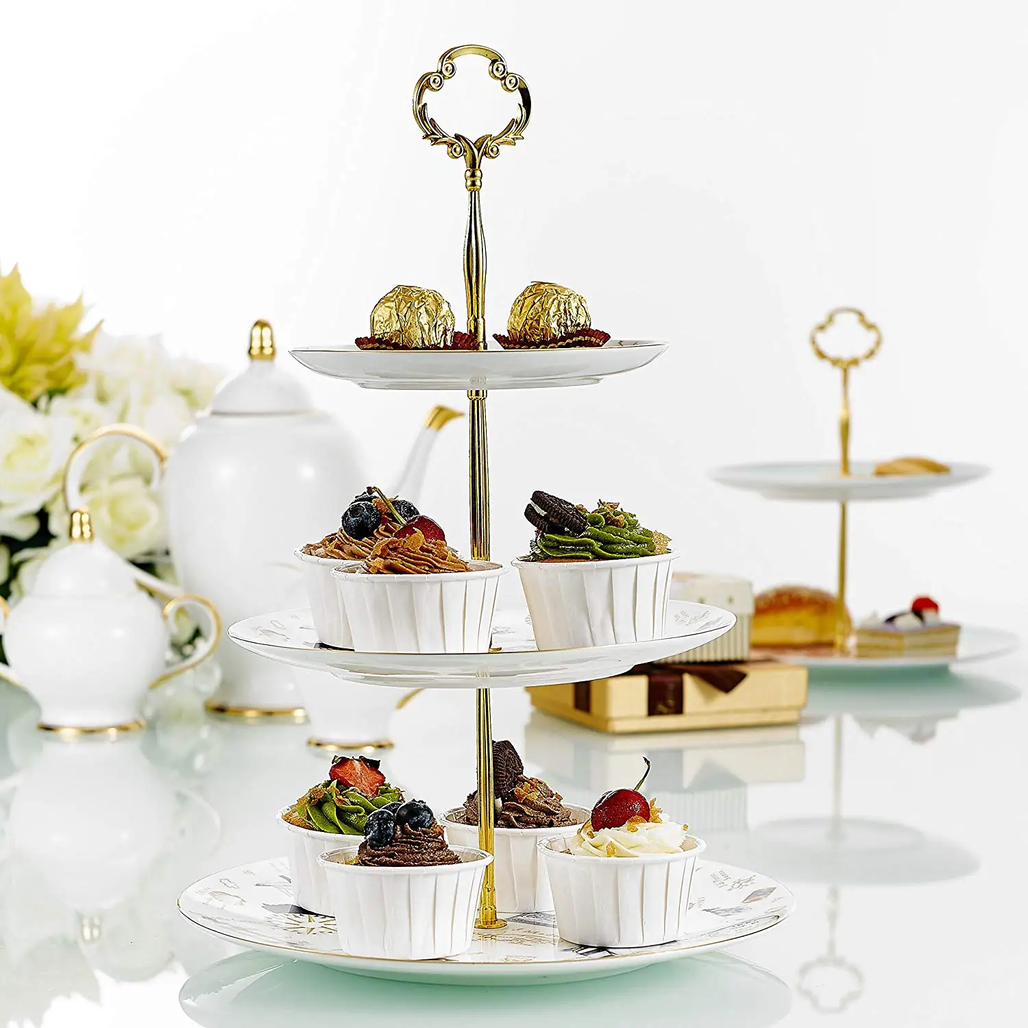 Panbado 1 комплект костяной фарфор керамический торт стенд 3 слоя свадьба день