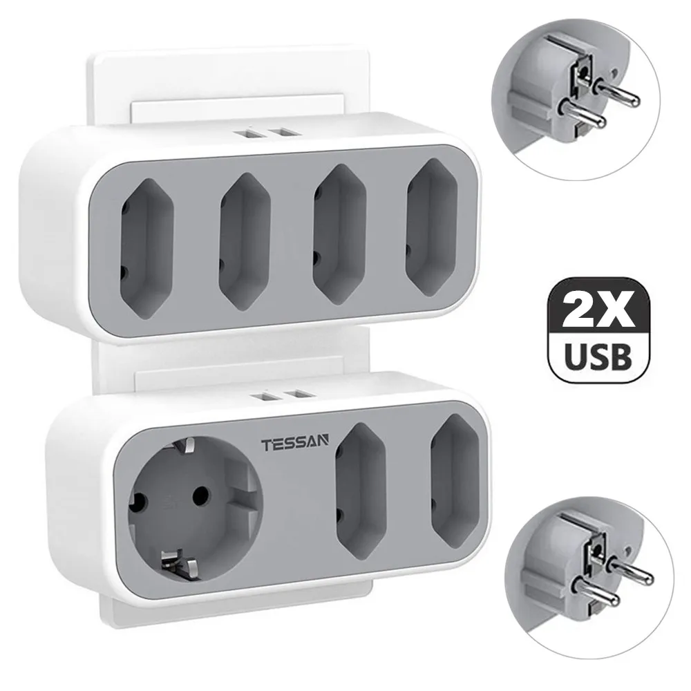 TESSAN Европейская удлинительная розетка портативный адаптер для путешествий