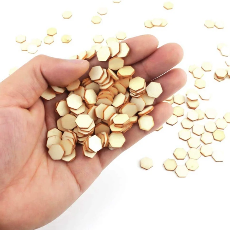 

Hot 500 PCS Honeycomb Wood Chips Unfinished Wood Cutout Natural Honeycomb Wood Hexagon Cutout Shapes Unfinished