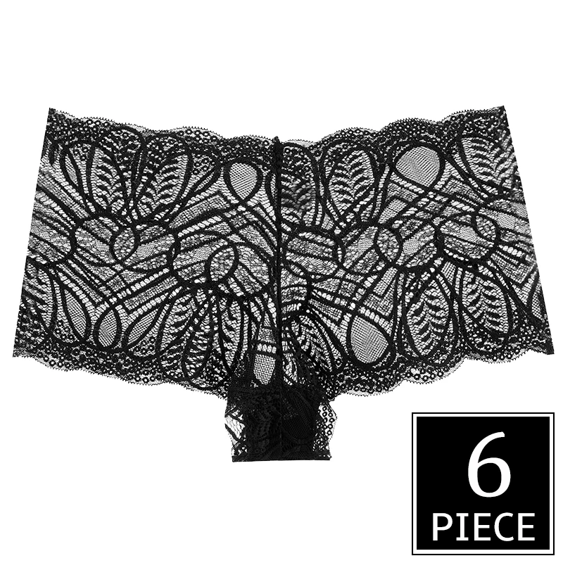 

Women's Underwear Lace Panties Seamless Lingerie Sexy Briefs Pants Hip Up Boyshort Female Underpants Thong 6pcs/lot