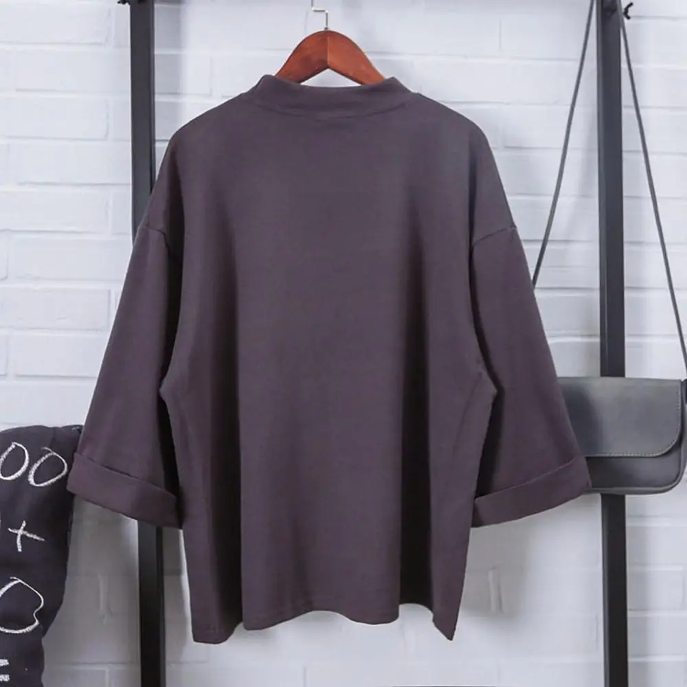 Блузка женская однотонная с рукавом 3/4 батальных размеров весна 2020 |